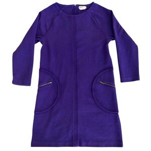 Crewcuts Girls Purple Long Sleeve Dress with Zipper Pockets - Size 12!